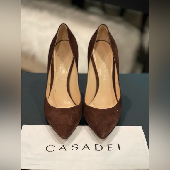 CASADEI Suede and Reptile Print Wedges - Picture 4 of 5